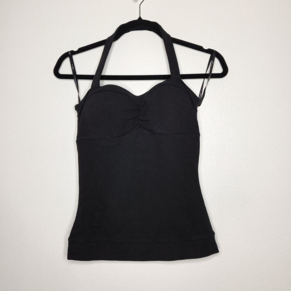 Vintage NWT Energie Medium Black Halter Bra Black Tank Top Shirt Y2k 00s